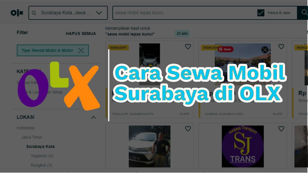Cara Sewa Mobil Surabaya di OLX